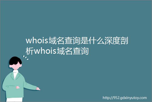 whois域名查询是什么深度剖析whois域名查询